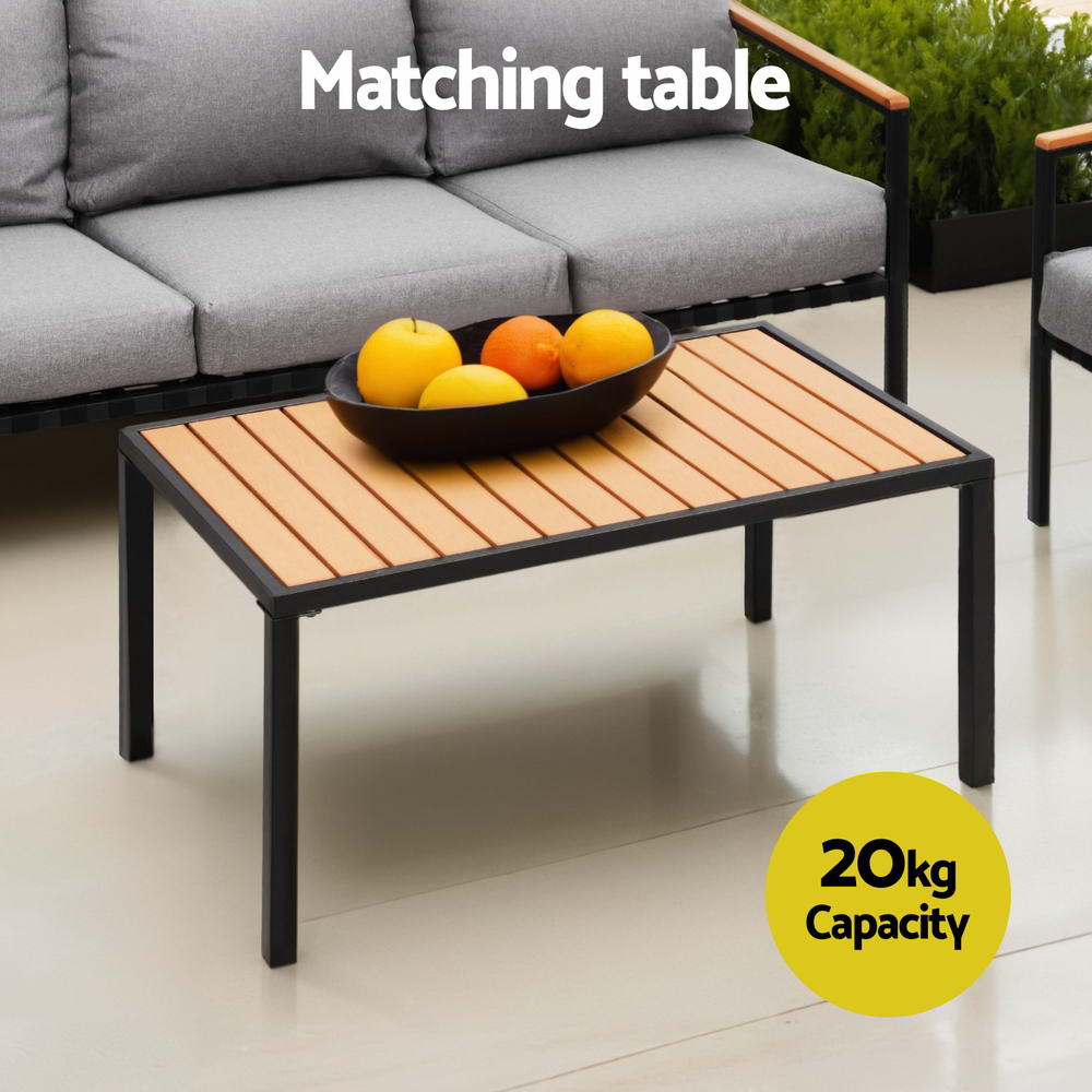 Outdoor Sofas & Lounge Sets: Gardeon 5 Seater Outdoor Sofa Set 4PCS Table Chair Garden Bench Patio Furniture