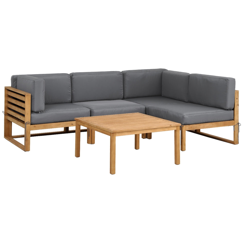 Outdoor Sofas & Lounge Sets: Gardeon 4-Piece Outdoor Sofa Set Wooden Couch Lounge Setting 5PCS