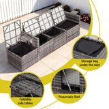 Outdoor Sofas & Lounge Sets: Gardeon 5 Pieces Outdoor Sofa Set 4-Seater Grey Rattan Patio Furniture Table and Chair Setting