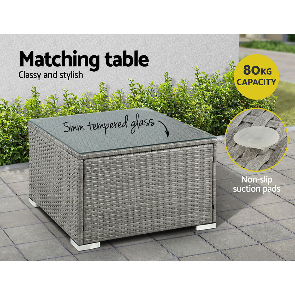 Outdoor Sofas & Lounge Sets: Gardeon 5-Piece Outdoor Sofa Set Wicker Couch Lounge Setting 4 Seater Grey