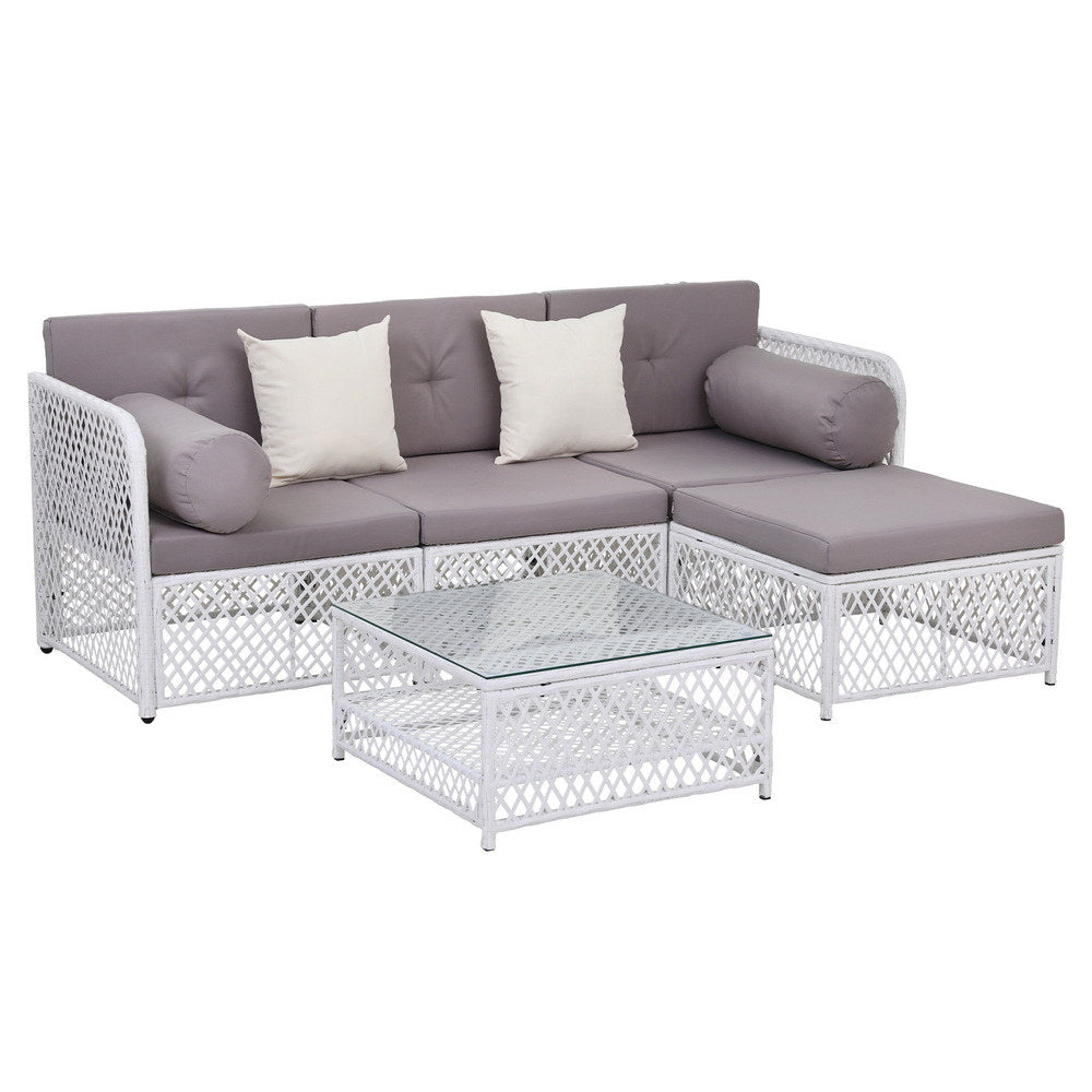 Outdoor Sofas & Lounge Sets: Gardeon 4 Seater Outdoor Sofa Set 5PCS Table Chair Set Garden Patio Furniture