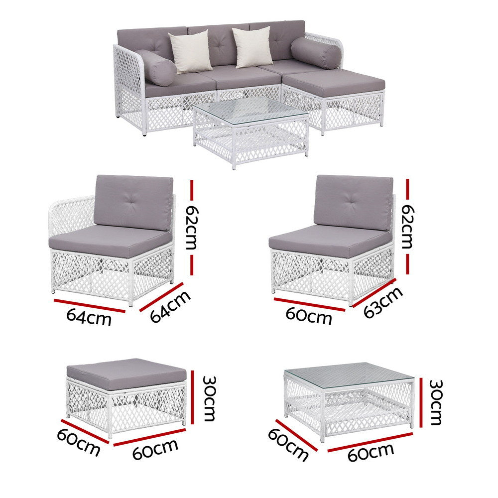 Outdoor Sofas & Lounge Sets: Gardeon 4 Seater Outdoor Sofa Set 5PCS Table Chair Set Garden Patio Furniture
