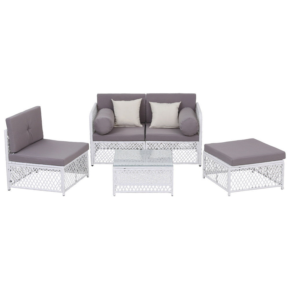 Outdoor Sofas & Lounge Sets: Gardeon 4 Seater Outdoor Sofa Set 5PCS Table Chair Set Garden Patio Furniture
