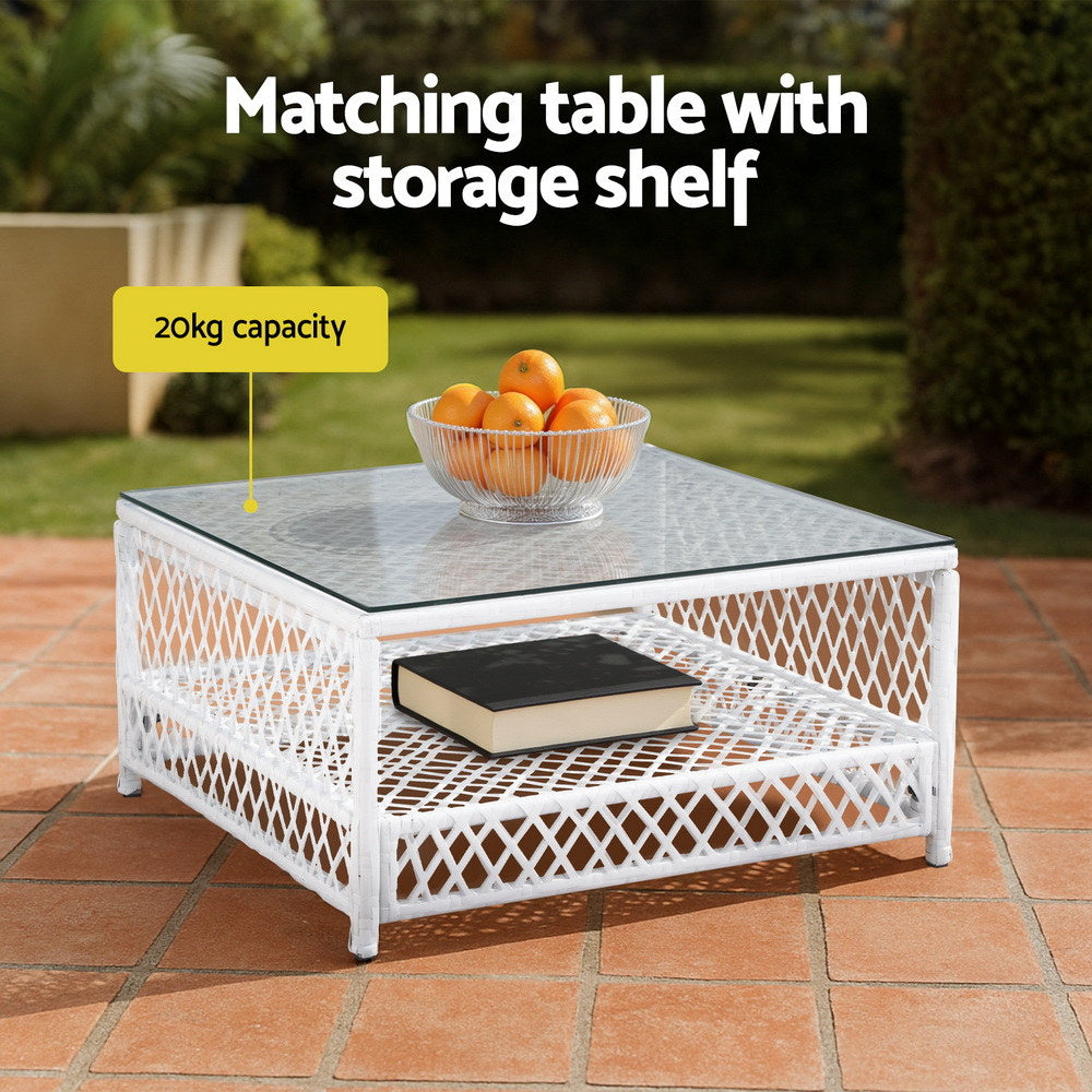 Outdoor Sofas & Lounge Sets: Gardeon 4 Seater Outdoor Sofa Set 5PCS Table Chair Set Garden Patio Furniture