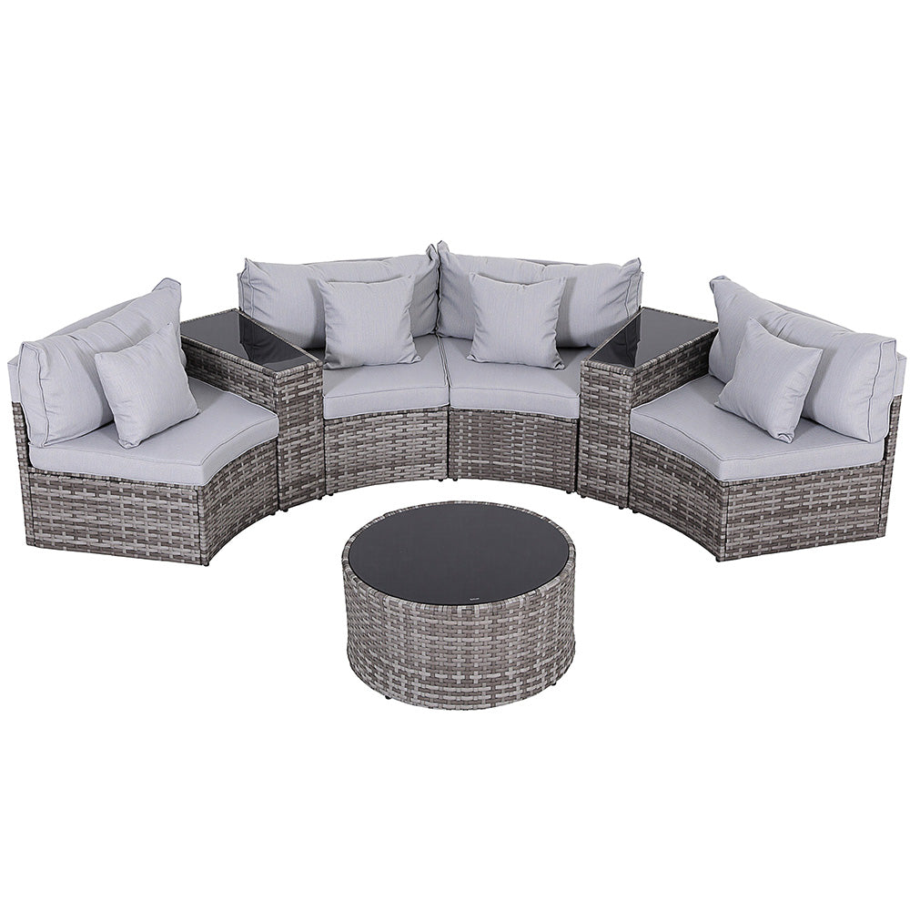 Outdoor Sofas & Lounge Sets: Gardeon 4 Seater Outdoor Sofa Set 7PCS Table Chair Set Garden Rattan Patio Furniture