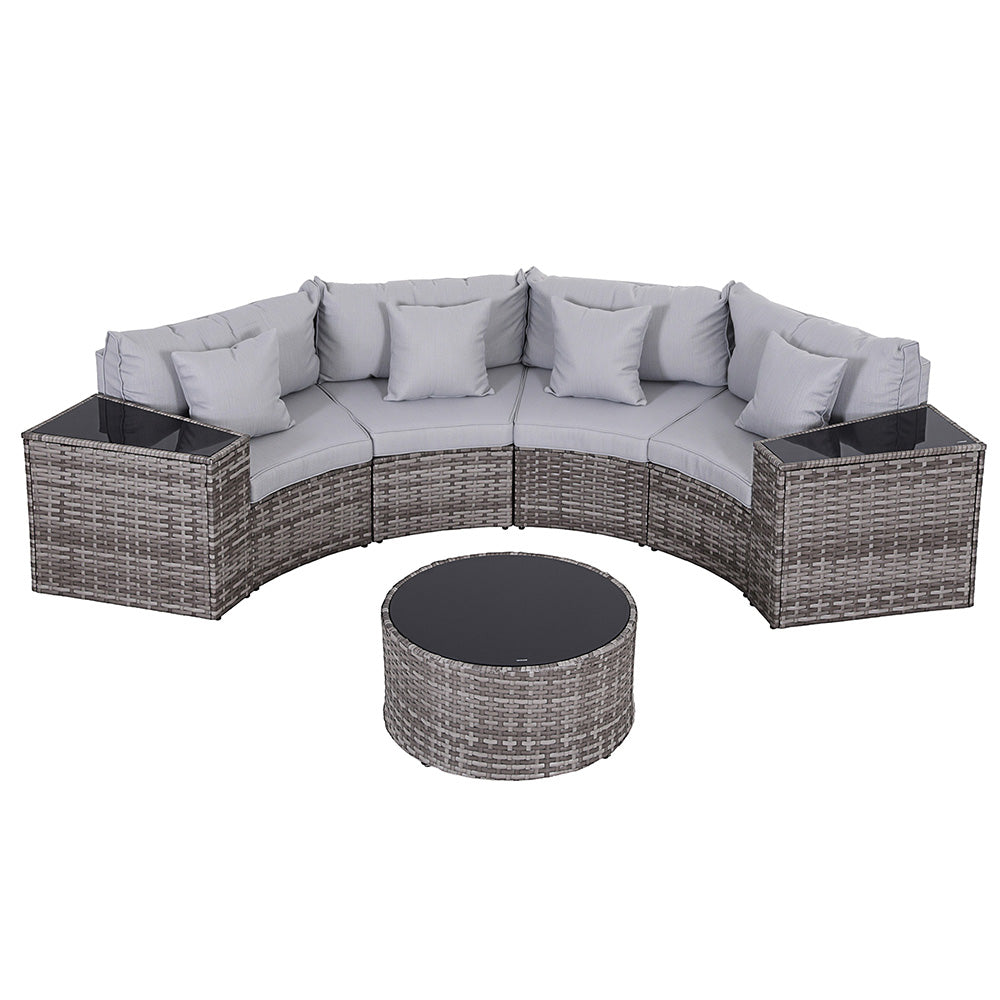 Outdoor Sofas & Lounge Sets: Gardeon 4 Seater Outdoor Sofa Set 7PCS Table Chair Set Garden Rattan Patio Furniture