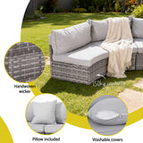 Gardeon 4 Seater Outdoor Sofa Set 7PCS Table Chair Set Garden Rattan Patio Furniture