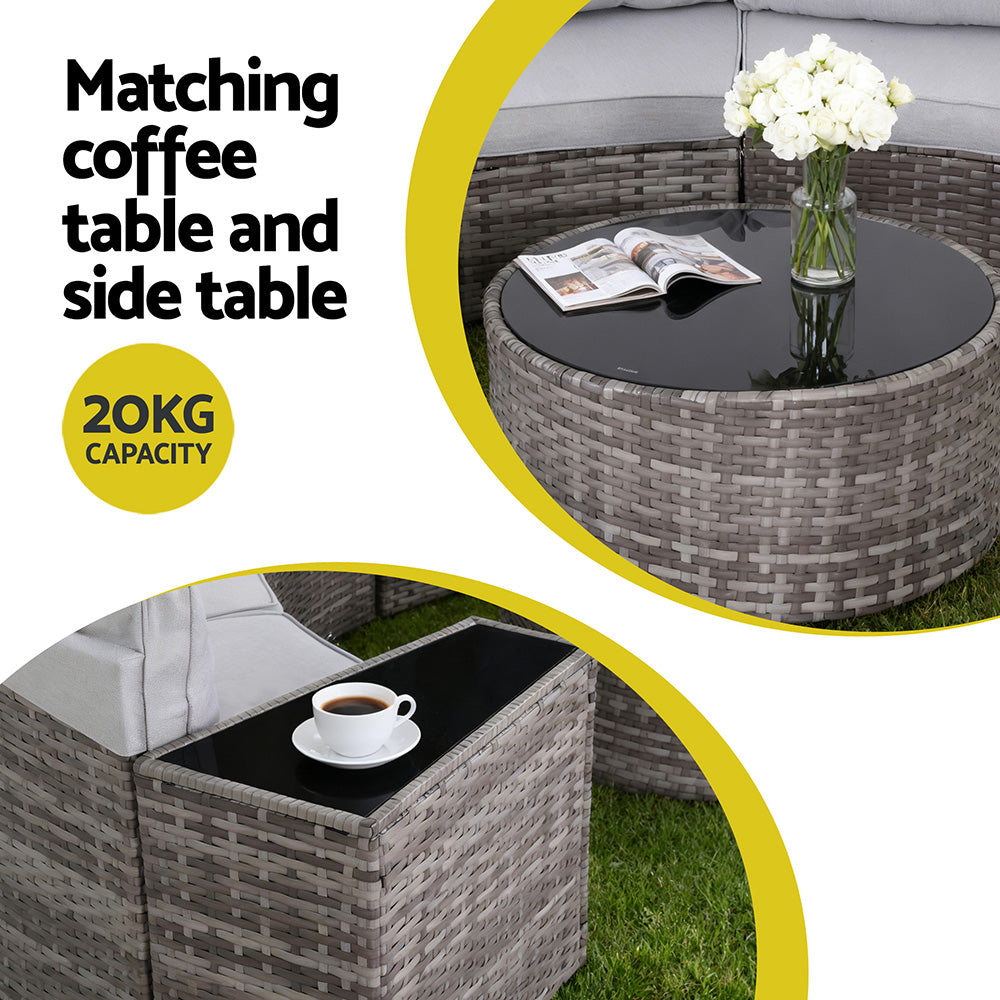 Outdoor Sofas & Lounge Sets: Gardeon 4 Seater Outdoor Sofa Set 7PCS Table Chair Set Garden Rattan Patio Furniture