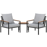 Gardeon 3PC Outdoor Furniture Bistro Set Lounge Setting Chairs Table Patio Black