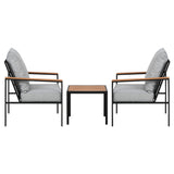 Gardeon 3PC Outdoor Furniture Bistro Set Lounge Setting Chairs Table Patio Black