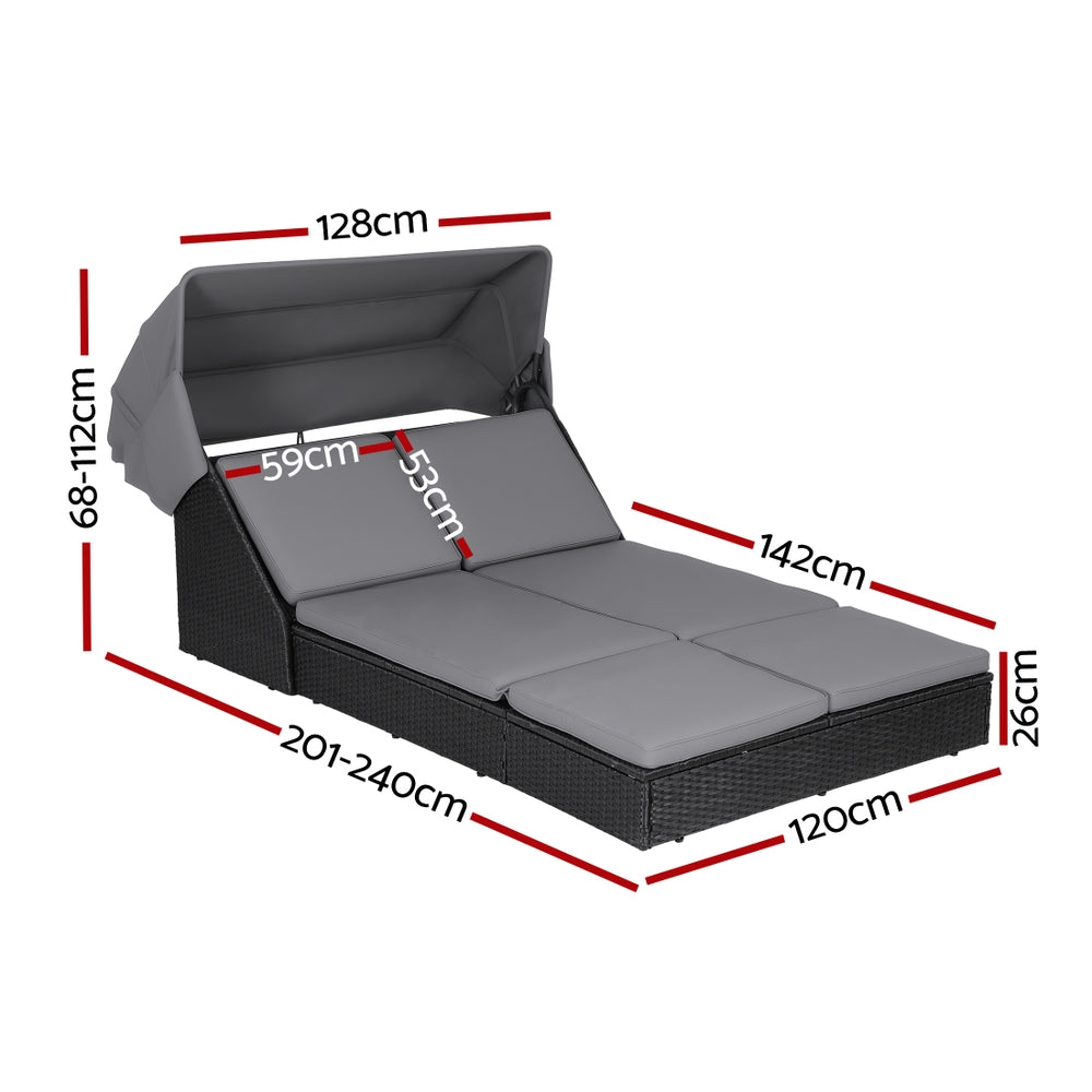 Sofas & Sofa Beds: Gardeon Outdoor Day Bed Sun Lounge Setting Wicker Lounger Patio Furniture