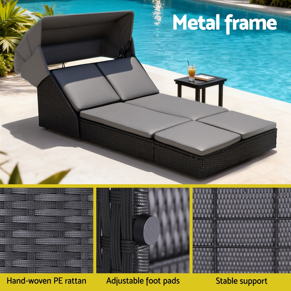 Sofas & Sofa Beds: Gardeon Outdoor Day Bed Sun Lounge Setting Wicker Lounger Patio Furniture