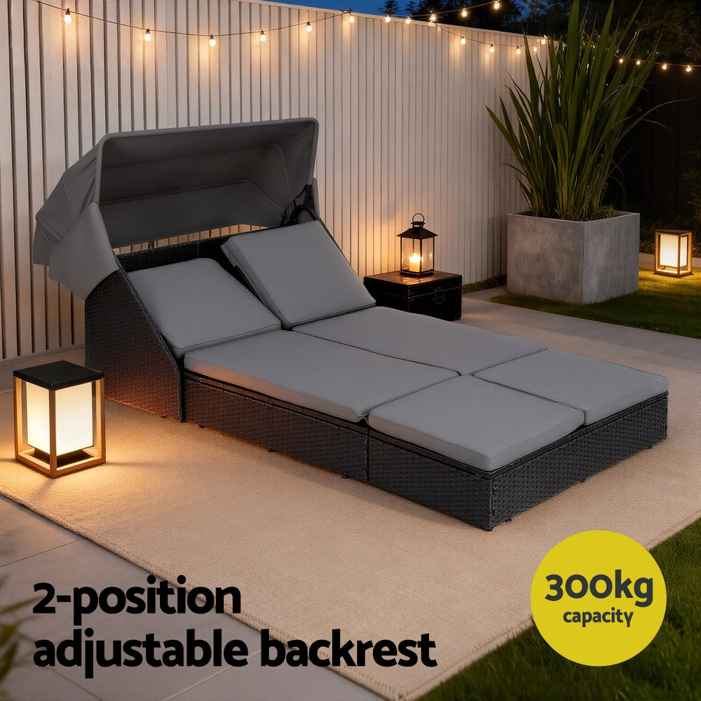 Sofas & Sofa Beds: Gardeon Outdoor Day Bed Sun Lounge Setting Wicker Lounger Patio Furniture