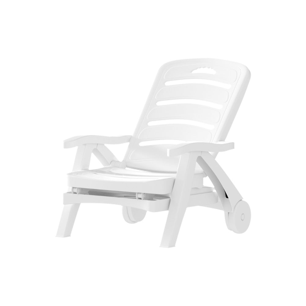 Outdoor Chairs: Gardeon Sun Lounger Folding Chaise Lounge Chair Wheels Patio Outdoor Furniture