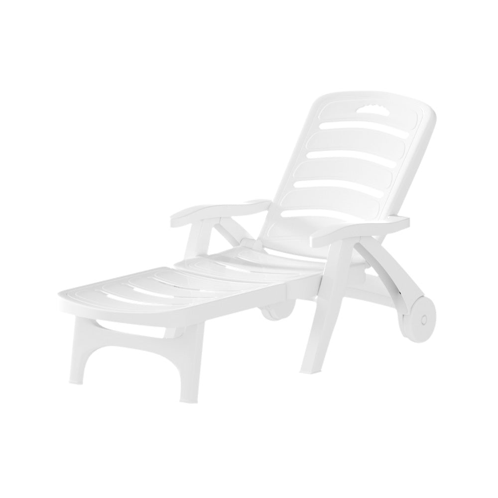Outdoor Chairs: Gardeon Sun Lounger Folding Chaise Lounge Chair Wheels Patio Outdoor Furniture