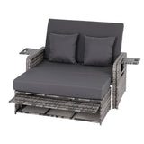 Sofas & Sofa Beds: Gardeon Outdoor Day Bed Sun Lounge Setting Wicker Lounger Patio Furniture Grey