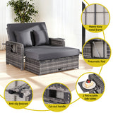 Sofas & Sofa Beds: Gardeon Outdoor Day Bed Sun Lounge Setting Wicker Lounger Patio Furniture Grey