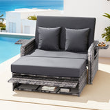 Sofas & Sofa Beds: Gardeon Outdoor Day Bed Sun Lounge Setting Wicker Lounger Patio Furniture Grey