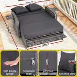 Sofas & Sofa Beds: Gardeon Outdoor Day Bed Sun Lounge Setting Wicker Lounger Patio Furniture Grey