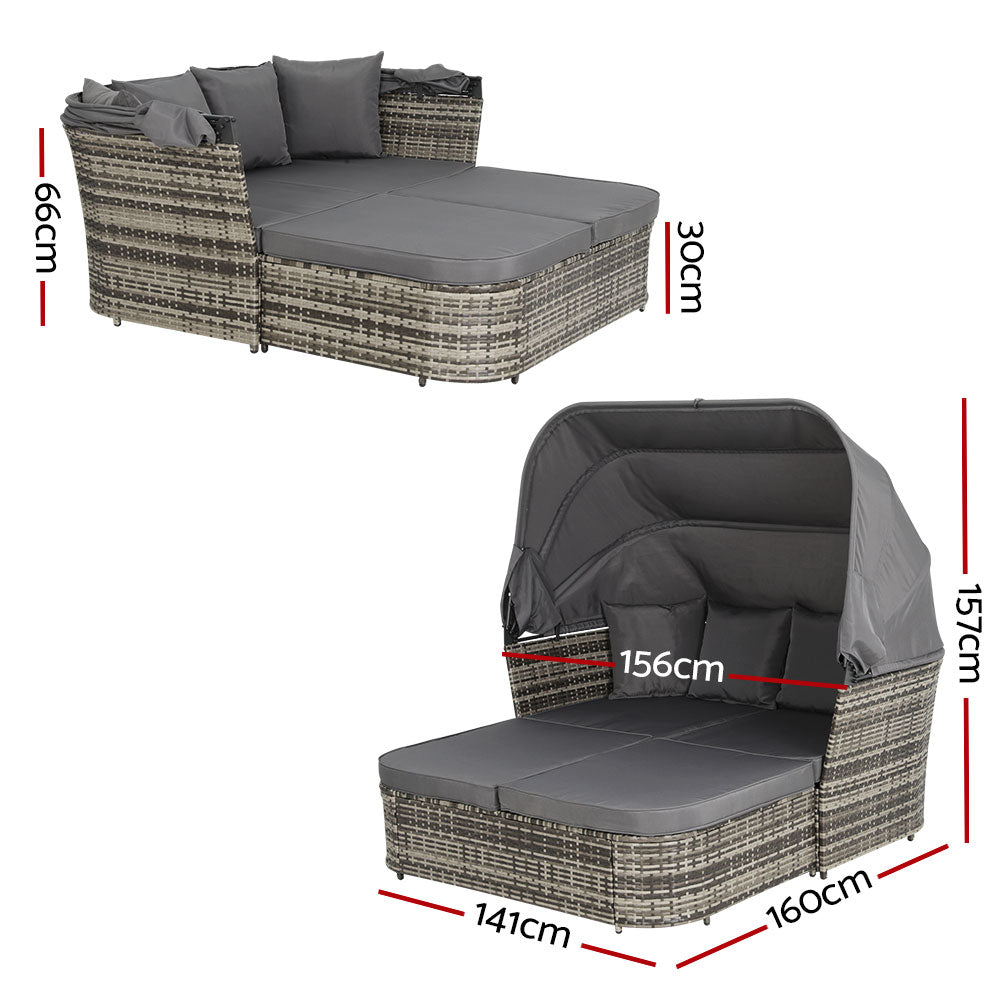 Outdoor Chairs: Gardeon Outdoor Sun Lounge Setting Patio Furniture Wicker Sofa Garden Day Bed