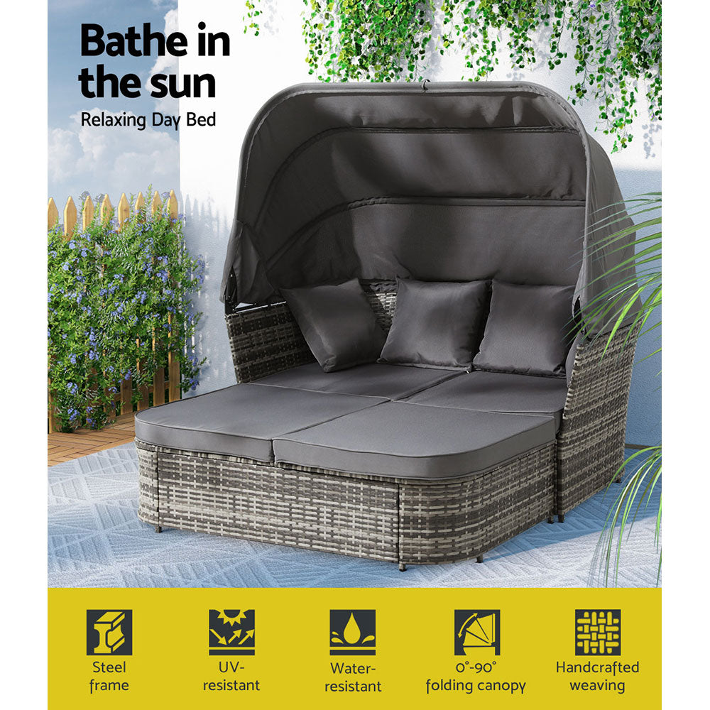 Outdoor Chairs: Gardeon Outdoor Sun Lounge Setting Patio Furniture Wicker Sofa Garden Day Bed