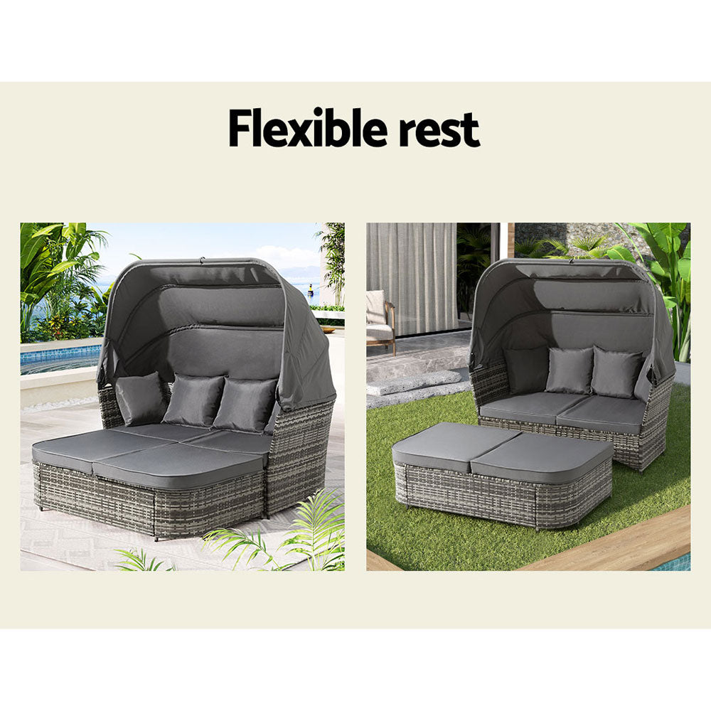Outdoor Chairs: Gardeon Outdoor Sun Lounge Setting Patio Furniture Wicker Sofa Garden Day Bed