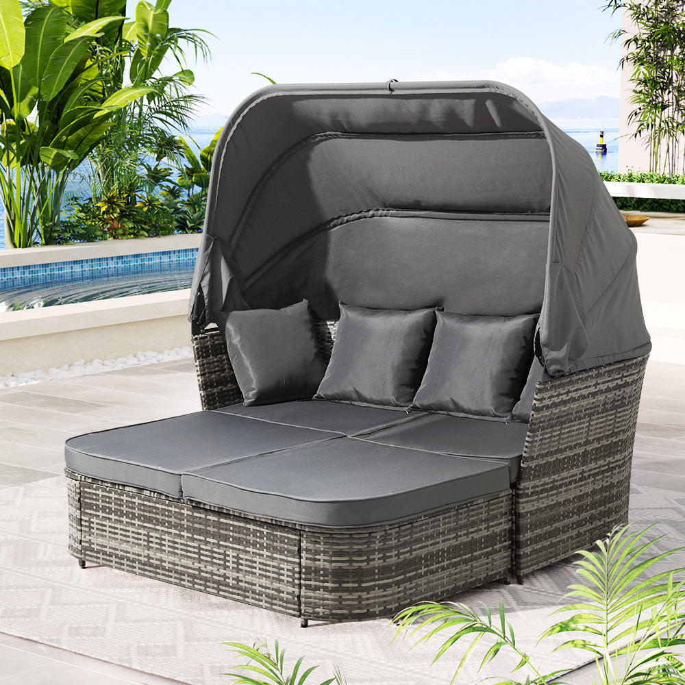Outdoor Chairs: Gardeon Outdoor Sun Lounge Setting Patio Furniture Wicker Sofa Garden Day Bed