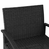Gardeon 3PC Patio Furniture Bistro Set Wicker Outdoor Lounge Setting Black