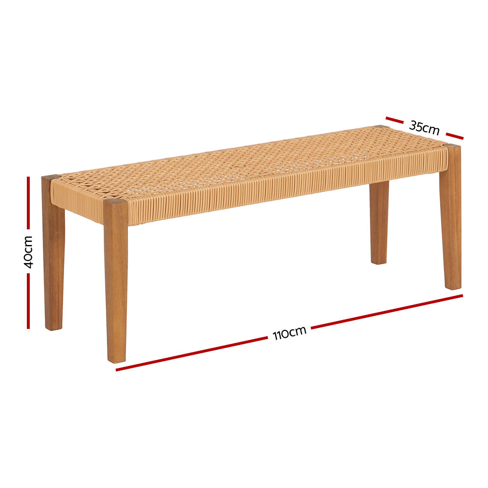 Outdoor Chairs: Gardeon Outdoor Garden Bench Seat Dining Acacia Wood 2-Seater Patio Furniture
