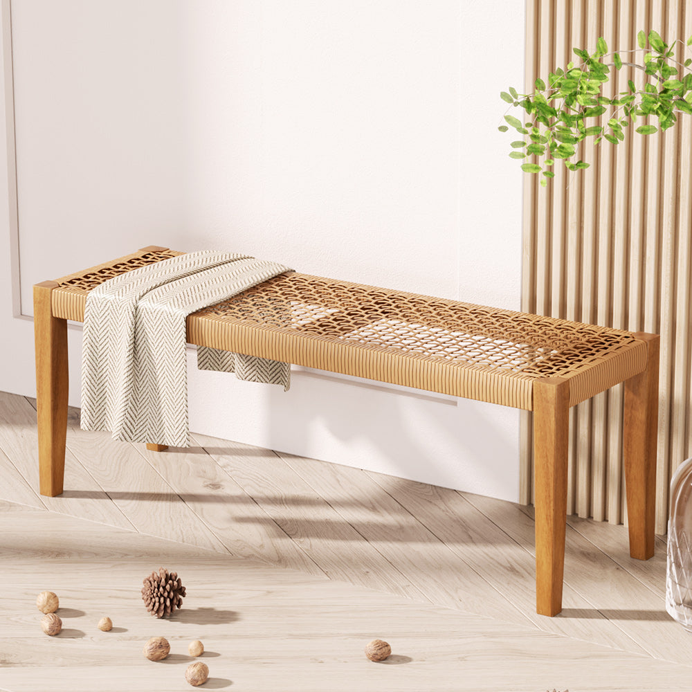 Outdoor Chairs: Gardeon Outdoor Garden Bench Seat Dining Acacia Wood 2-Seater Patio Furniture