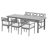 Gardeon Outdoor Dining Set 5 Piece Wooden Table Chairs Setting Grey