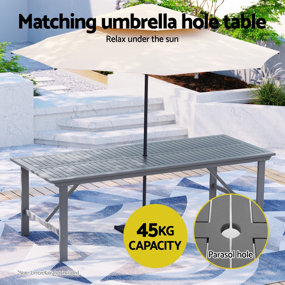 Outdoor Chairs: Gardeon Outdoor Dining Set 5 Piece Wooden Table Chairs Setting Grey