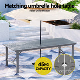 Gardeon Outdoor Dining Set 5 Piece Wooden Table Chairs Setting Grey