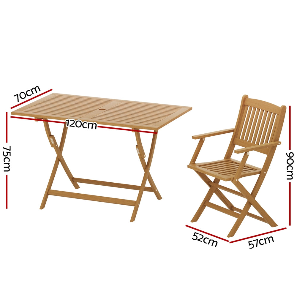 Outdoor Dining Sets: Gardeon Outdoor Dining Set 7 Piece Wooden Table Chairs Setting Foldable