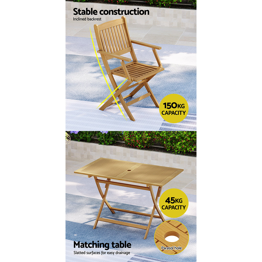 Outdoor Dining Sets: Gardeon Outdoor Dining Set 7 Piece Wooden Table Chairs Setting Foldable