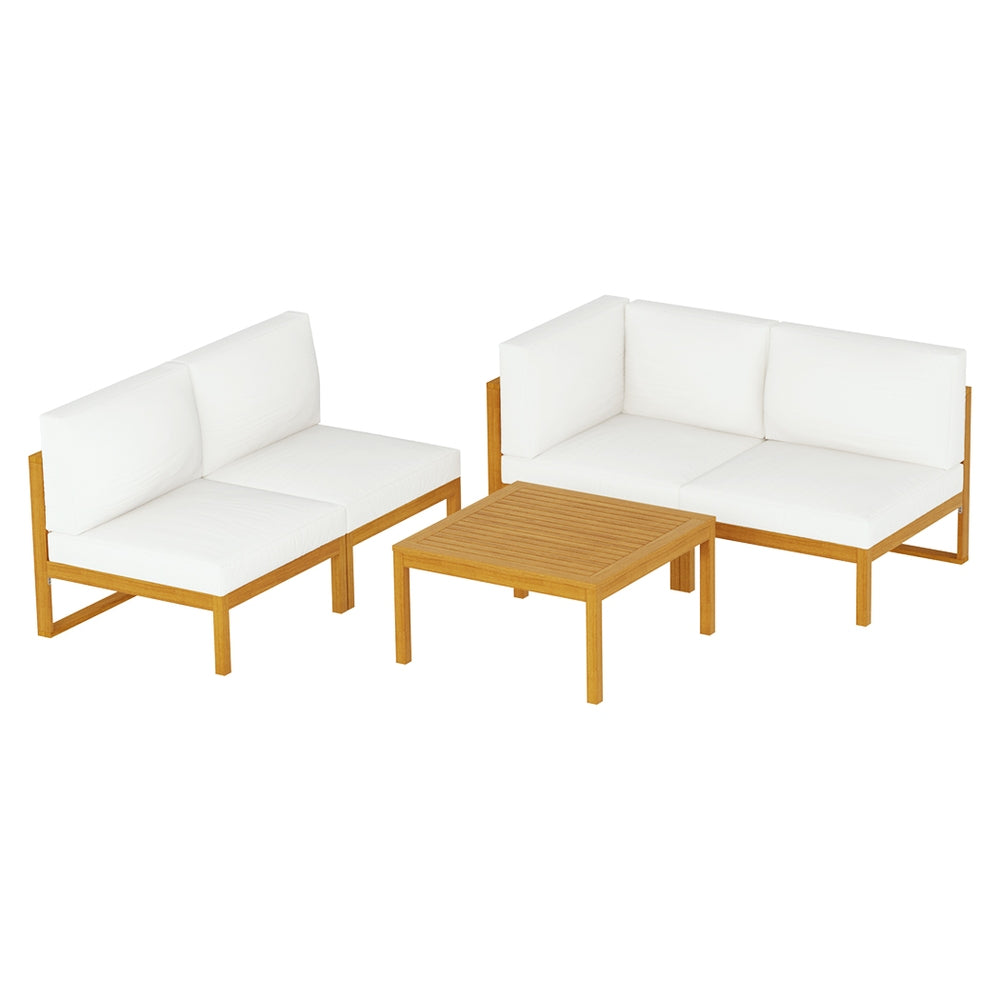 Outdoor Sofas & Lounge Sets: Gardeon 4-Seater Outdoor Sofa Set Wooden Lounge Setting 5PCS