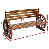 Outdoor Chairs: Gardeon Outdoor Garden Bench Wooden 3 Seat Wagon Chair Lounge Patio Furniture