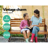 Outdoor Chairs: Gardeon Outdoor Garden Bench Wooden 3 Seat Wagon Chair Lounge Patio Furniture