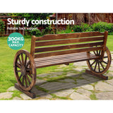 Outdoor Chairs: Gardeon Outdoor Garden Bench Wooden 3 Seat Wagon Chair Lounge Patio Furniture