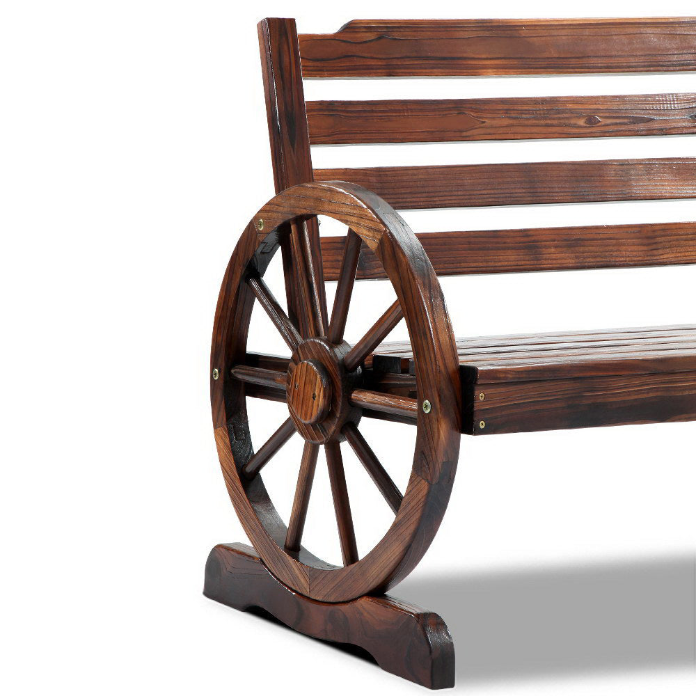 Outdoor Chairs: Gardeon Outdoor Garden Bench Wooden 2 Seat Wagon Chair Patio Furniture Brown