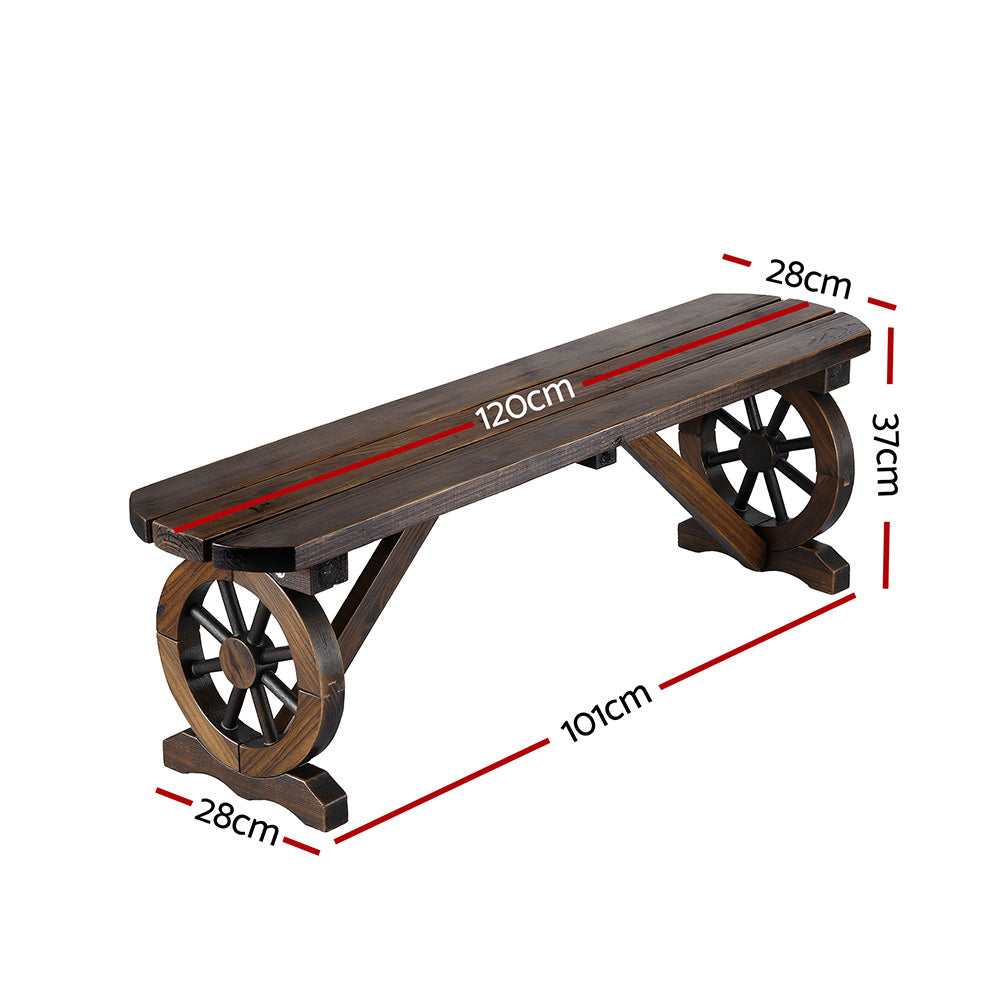 Outdoor Benches: Gardeon Outdoor Garden Bench Seat Wooden Patio Furniture Wagon Dining Chair