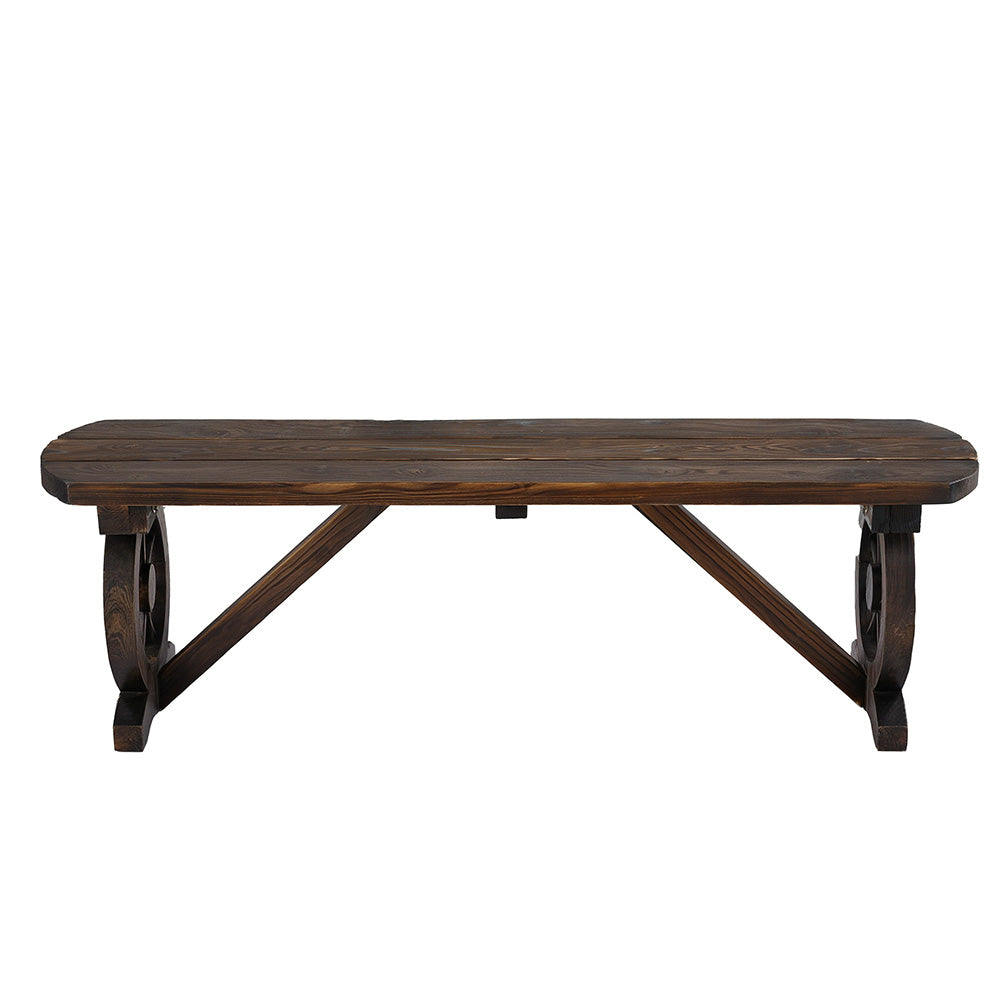 Outdoor Benches: Gardeon Outdoor Garden Bench Seat Wooden Patio Furniture Wagon Dining Chair