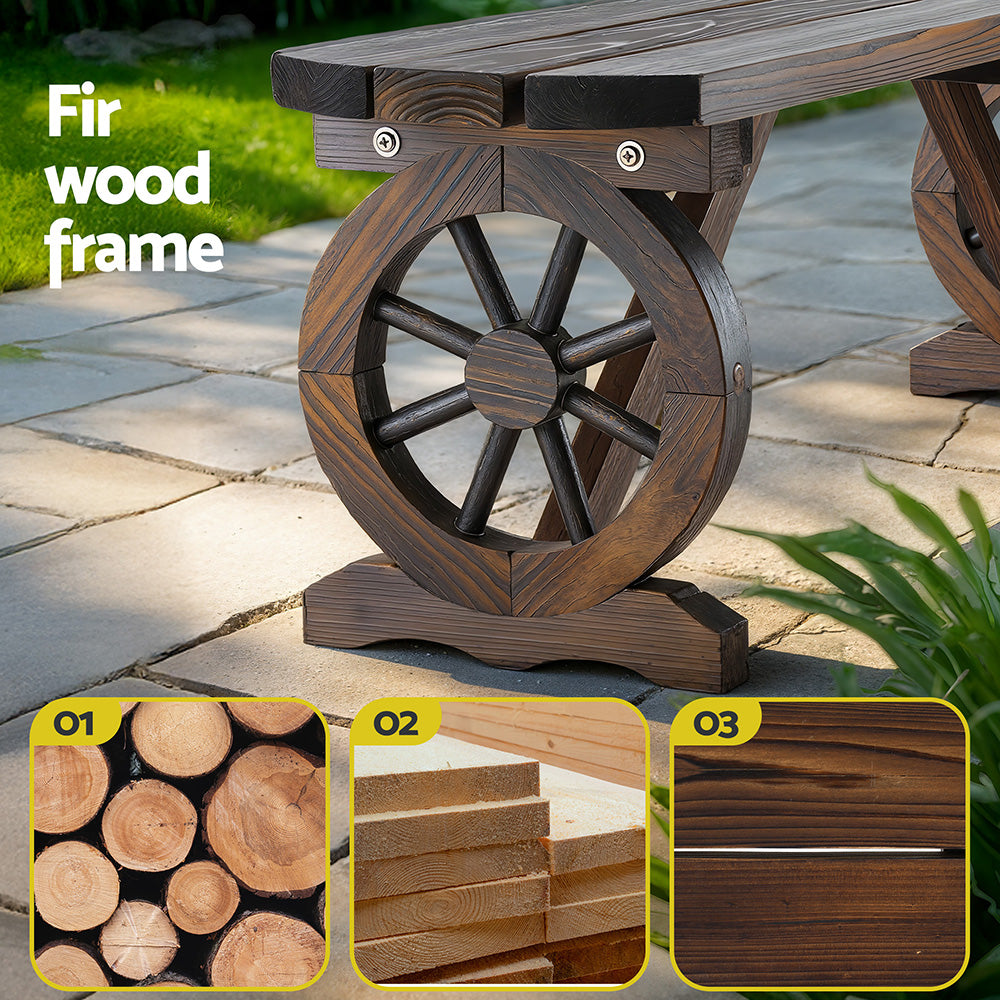 Outdoor Benches: Gardeon Outdoor Garden Bench Seat Wooden Patio Furniture Wagon Dining Chair