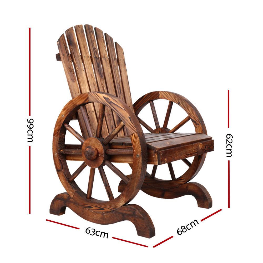 Outdoor Chairs: Gardeon Wooden Wagon Chair Outdoor