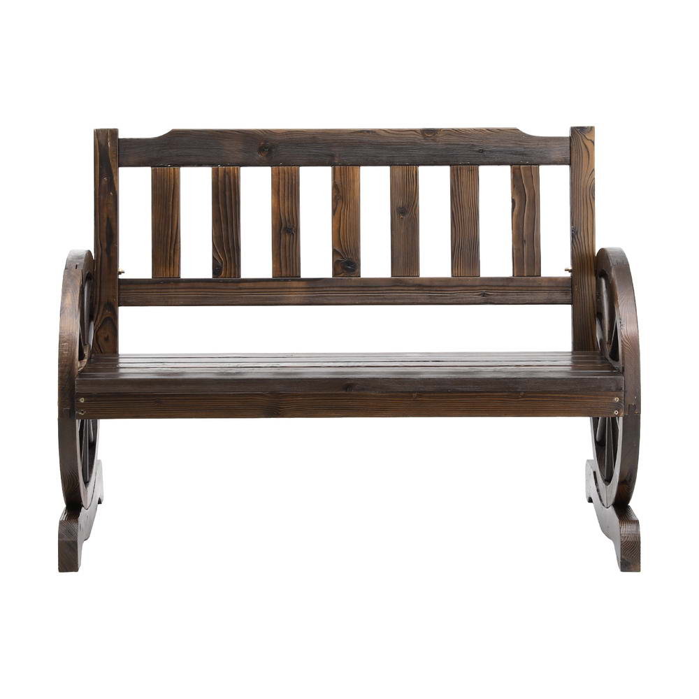 Outdoor Chairs: Gardeon Outdoor Garden Bench Wooden 2 Seater Wagon Chair Patio Furniture Brown