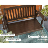 Outdoor Chairs: Gardeon Porch Swing Chair With Chain Outdoor Furniture Wooden Bench 2 Seat Brown