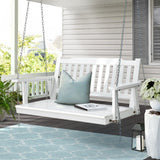 Outdoor Chairs: Gardeon Porch Swing Chair with Chain Garden Chair Outdoor Furniture Wooden White
