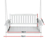 Outdoor Chairs: Gardeon Porch Swing Chair with Chain Garden Chair Outdoor Furniture Wooden White