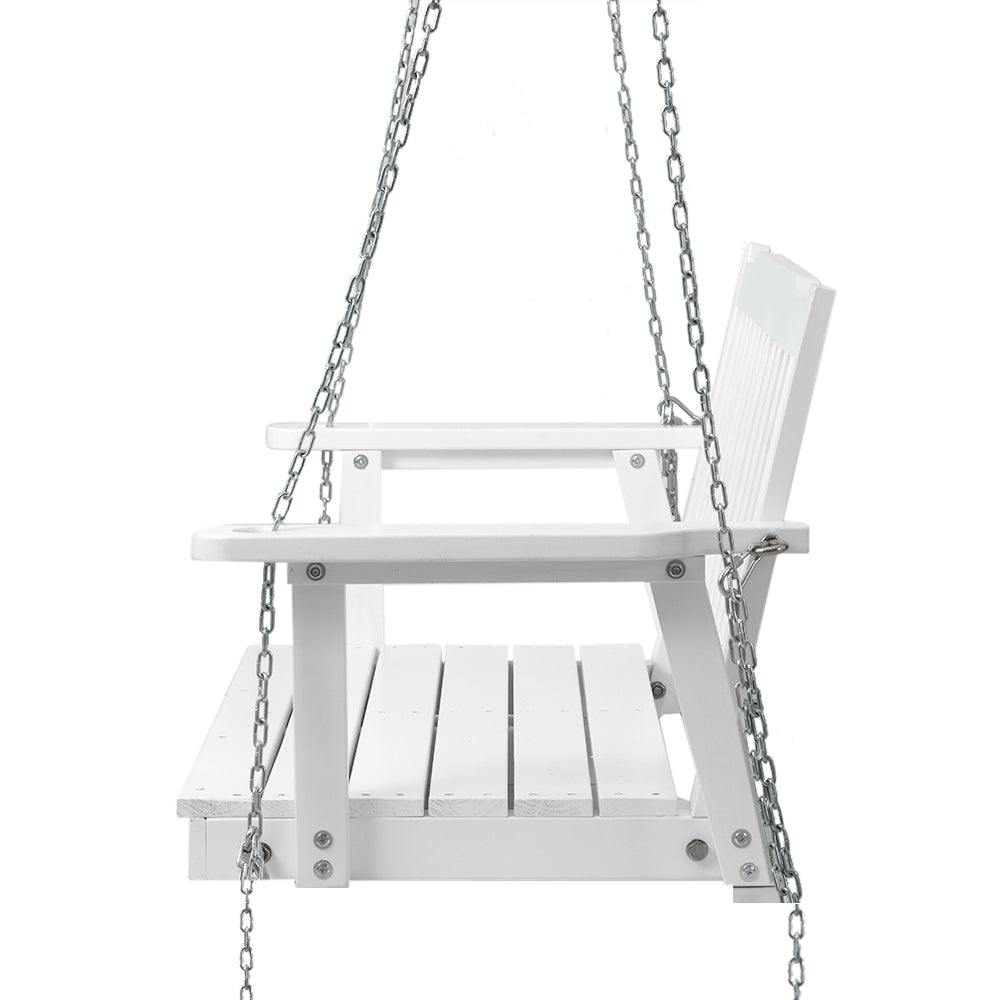 Outdoor Chairs: Gardeon Porch Swing Chair with Chain Garden Chair Outdoor Furniture Wooden White