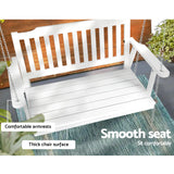 Outdoor Chairs: Gardeon Porch Swing Chair with Chain Garden Chair Outdoor Furniture Wooden White